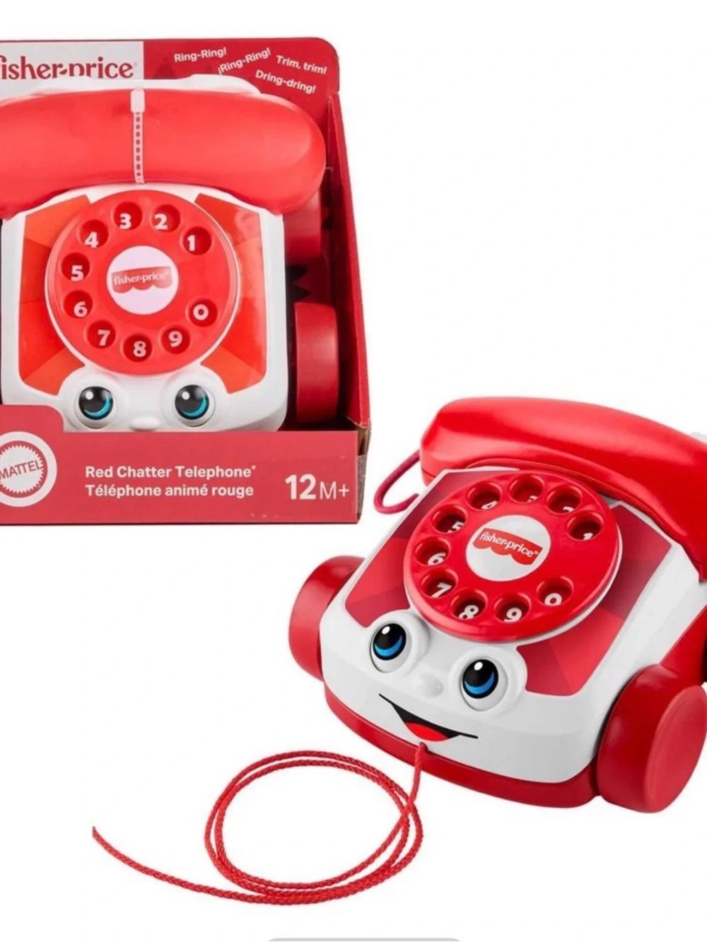 Fisher-Price Baby Toy Red Chatter Telephone, Mattel 80Th Anniversary Edition